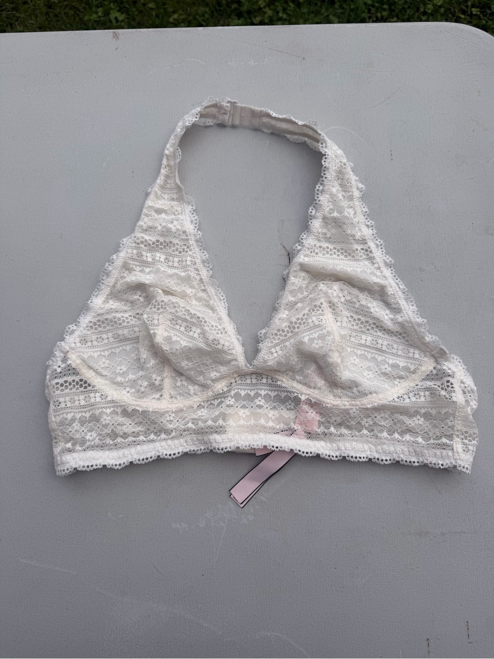 Victoria's Secret Ivory Lace Halter Bralette